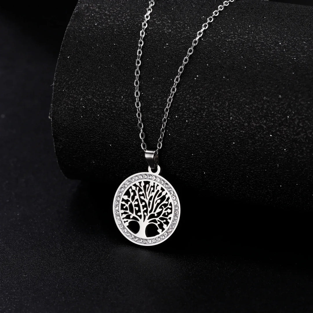 Sterling silver Tree of Life necklace for women, a meaningful spiritual pendant, ideal as a symbolic gift for her.