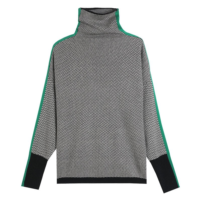 Versatile one-size women's turtleneck sweater. Elegant, cozy knitwear top for comfortable autumn & winter style.