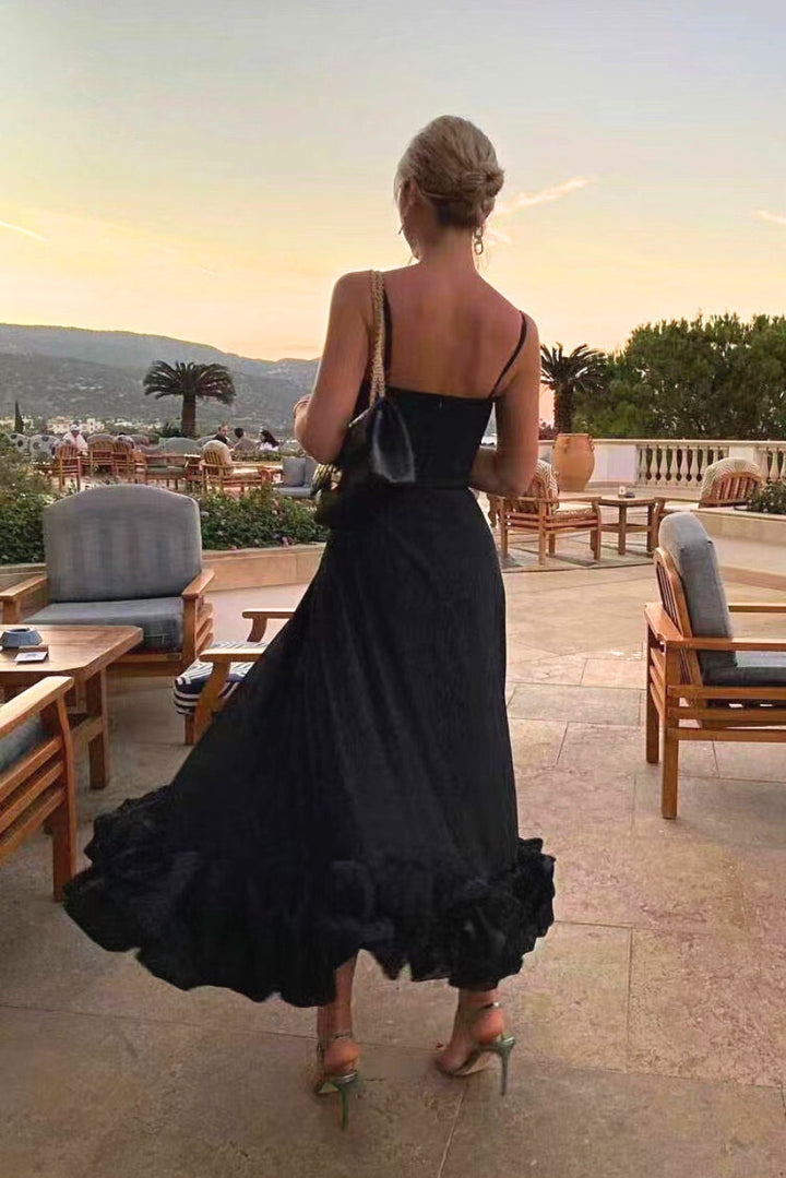Beautiful women's flowing twirl dress with elegant design, suitable for any special occasion party.