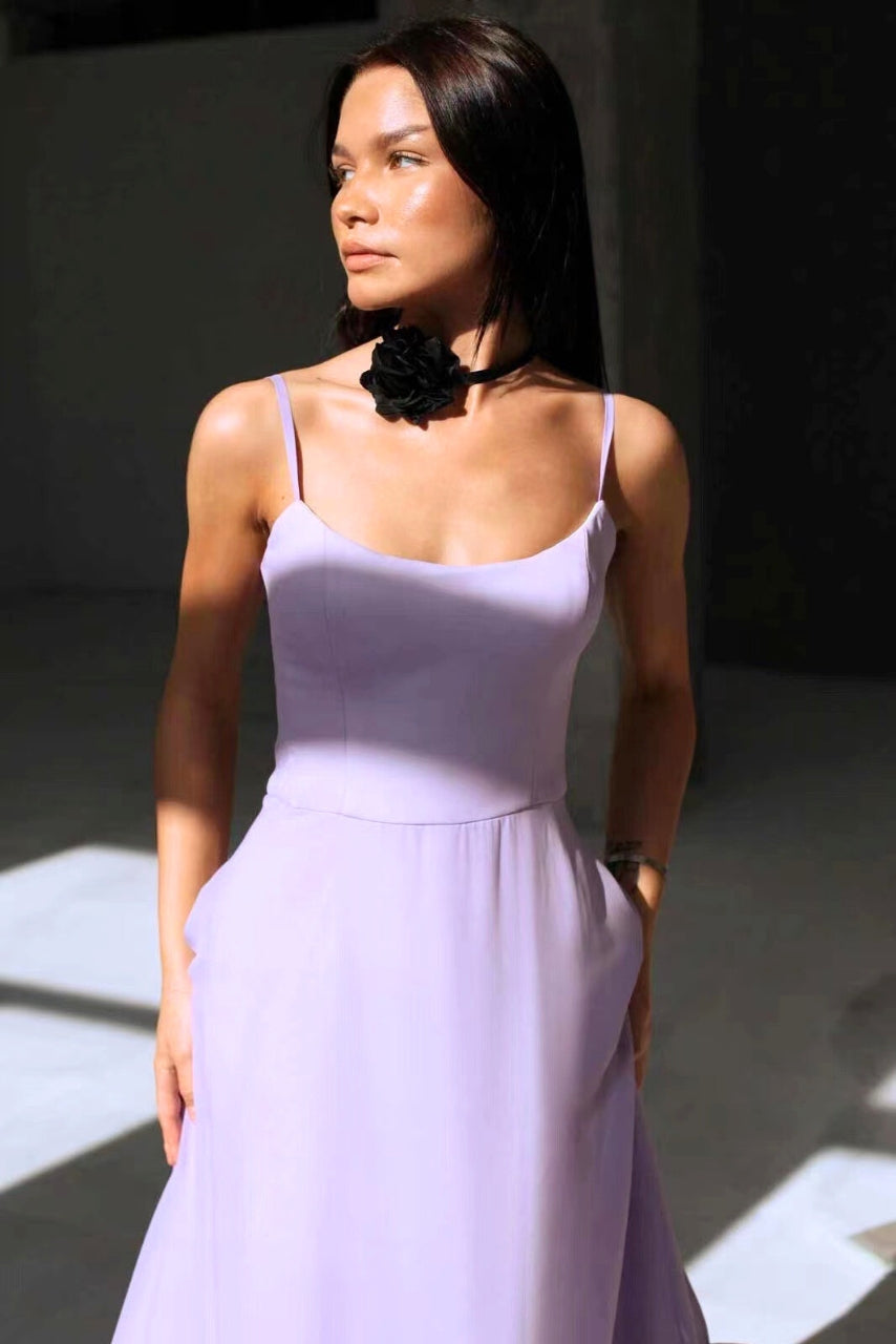 Stunning women's occasion dress, elegant flowing twirl style, great for parties and formal events.