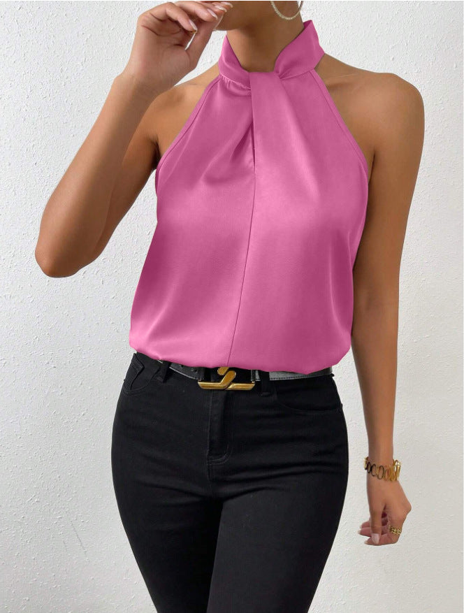 Versatile elegant twist knot top for women, suitable for work & casual outfits.