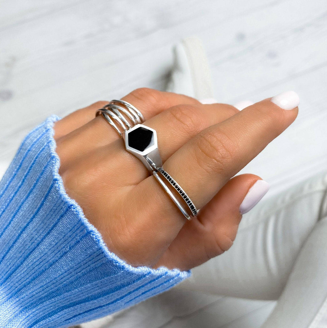 Nora style gold-plated sterling silver women's ring, adjustable with a unique elegant twisted branch design.