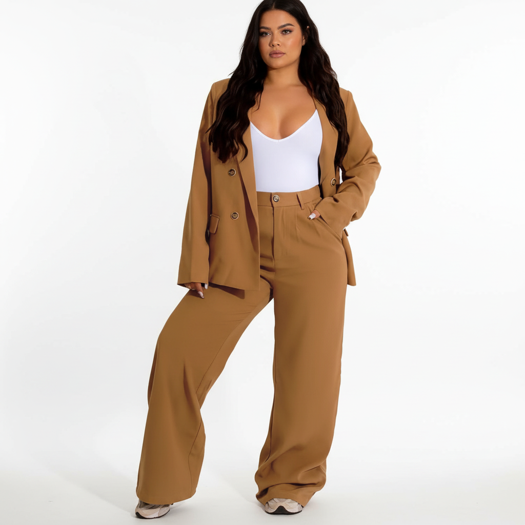 Fashionable women's business blazer and matching pants, ideal for professional women