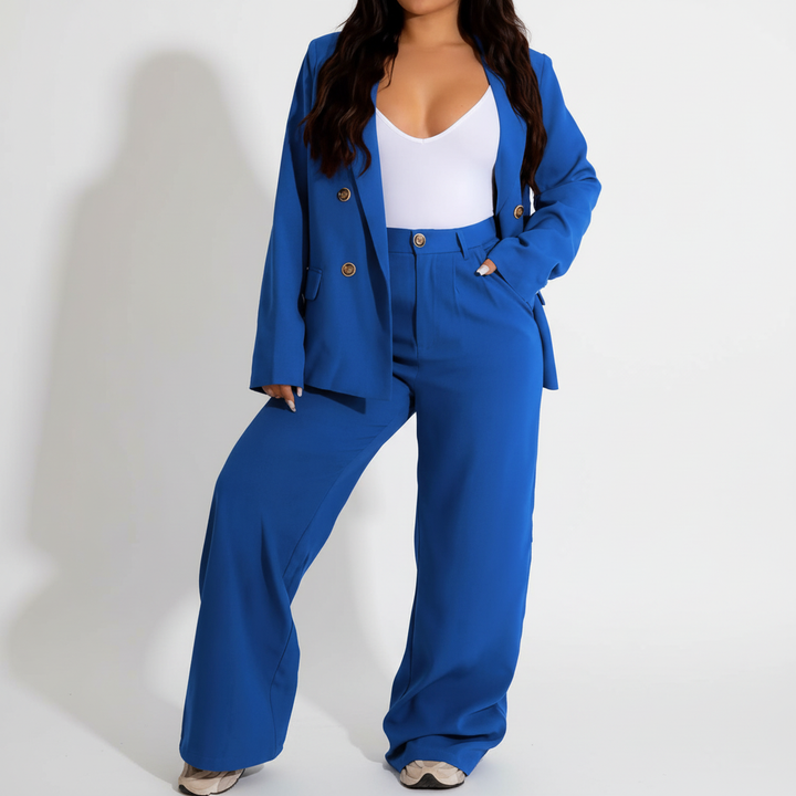 Contemporary women's two-piece business suit set, offering an elegant workwear style