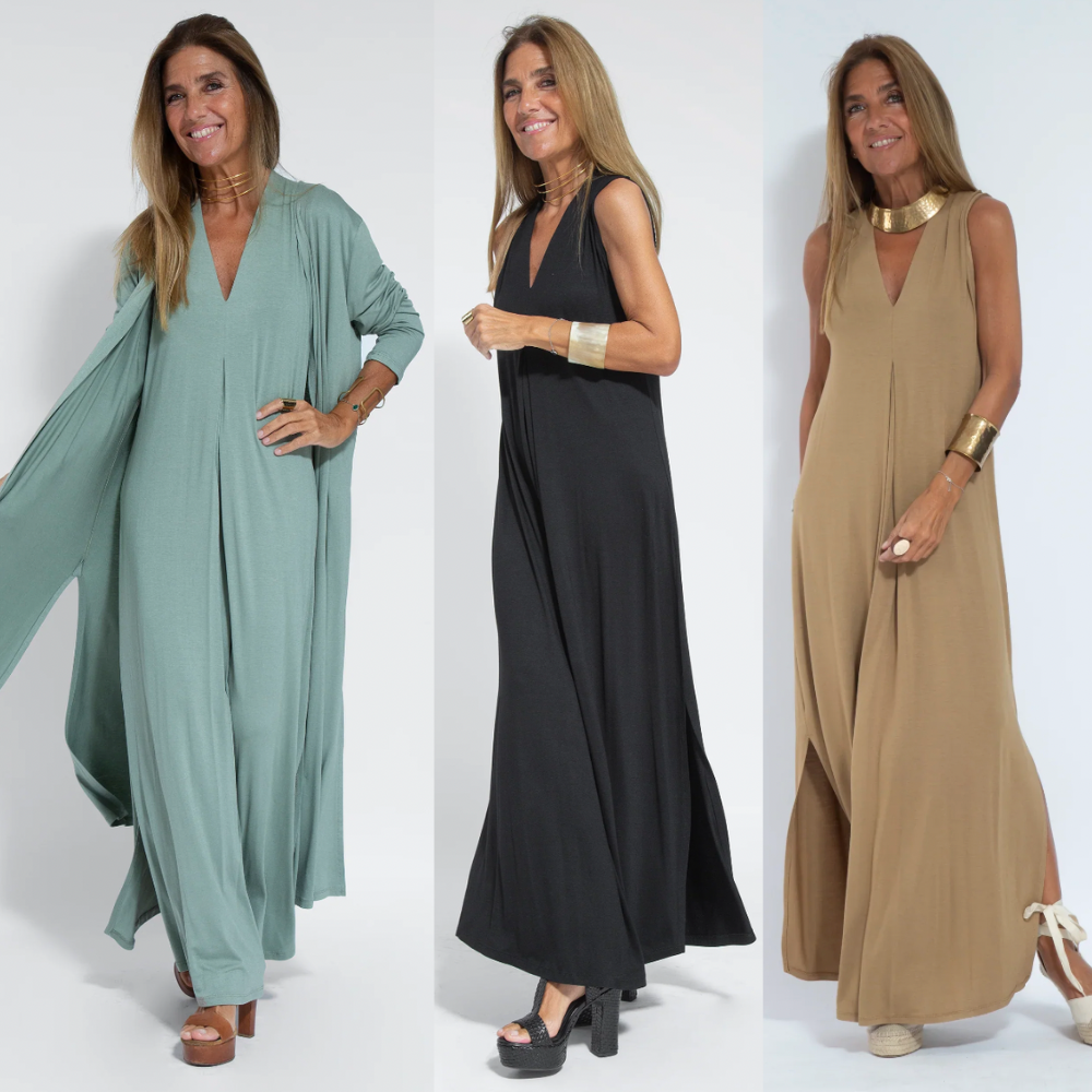Fashion-forward women's two-piece slimming dress & tailored vest. Flattering design for a sophisticated look.