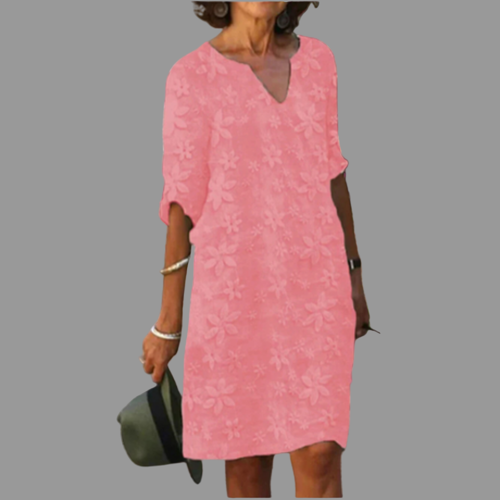 Black floral women's V-neck midi dress, a stylish and versatile choice for elegant party wear.