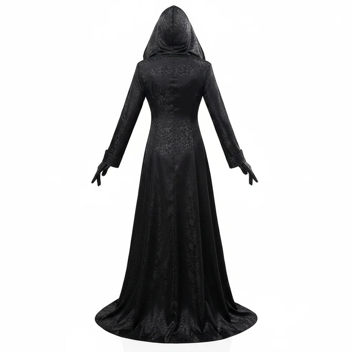 Haunting Women's Vampire Lady Evil Village cosplay costume with intricate details. Ideal for Halloween & horror fans.