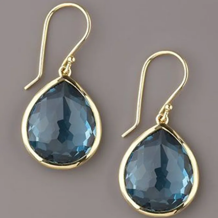 Elegant women's vintage blue crystal drop earrings, perfect jewelry gift, Amara collection