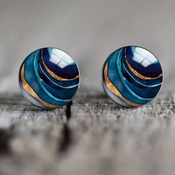 Elegant women's vintage drop earrings with sparkling blue crystals, perfect for a sophisticated look or special gift.