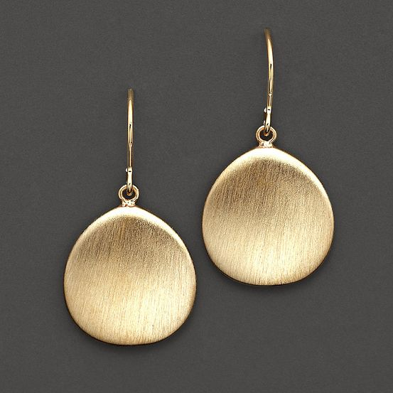 Elegant women's vintage gold disc dangle earrings. Fashion jewelry, perfect for versatile styling.