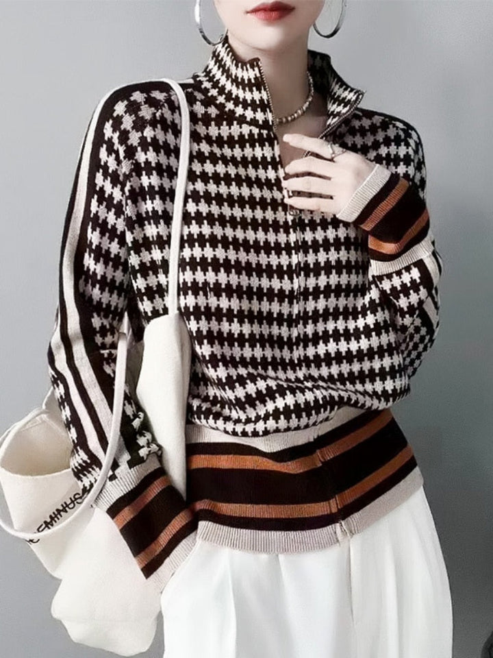 Cozy women's warm pullover sweater. Comfortable long-sleeve top for elegant fall and winter outfits & chic apparel.