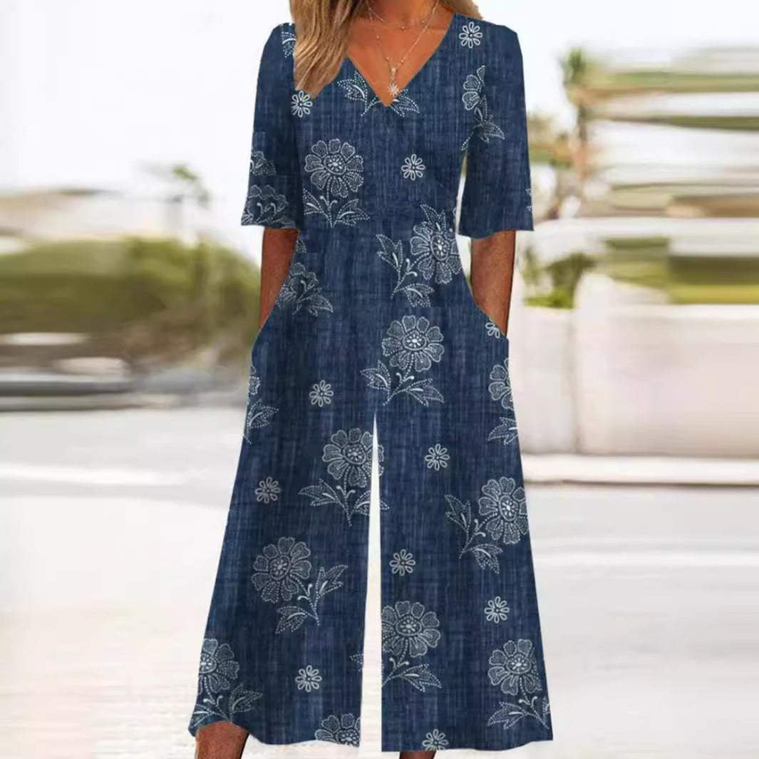Comfortable women's wide leg jumpsuit with a relaxed fit. Chic, versatile one-piece for spring and summer style.