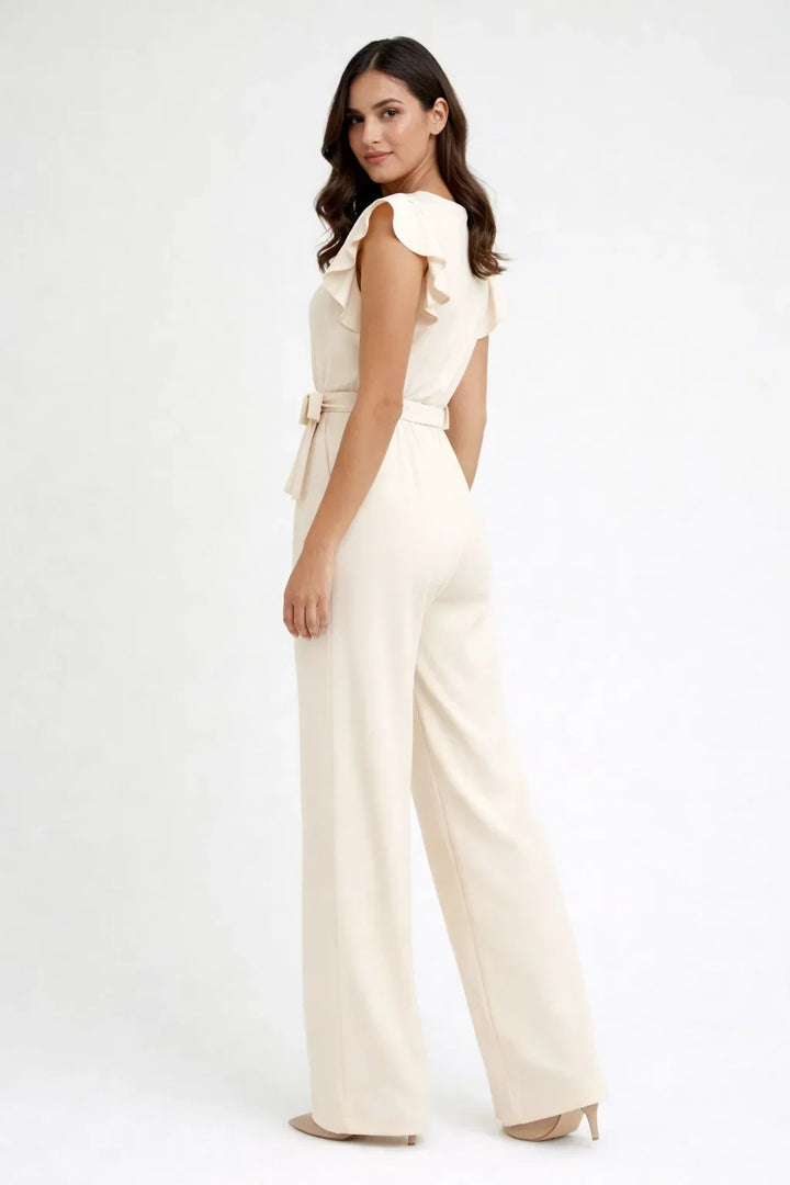 Chic & comfortable women's wide-leg jumpsuit with butterfly sleeves, ideal for versatile styling.