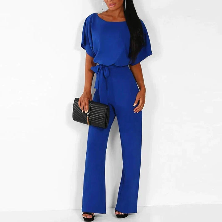 Stylish women's wide-leg jumpsuit, a comfortable Luna summer fashion piece for elegant and effortless casual wear.