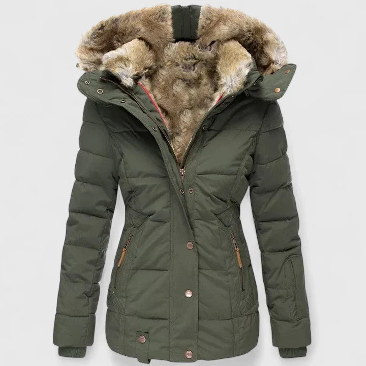 Elegant women's winter coat for style & warmth. Chic apparel, perfect for cold weather outerwear.