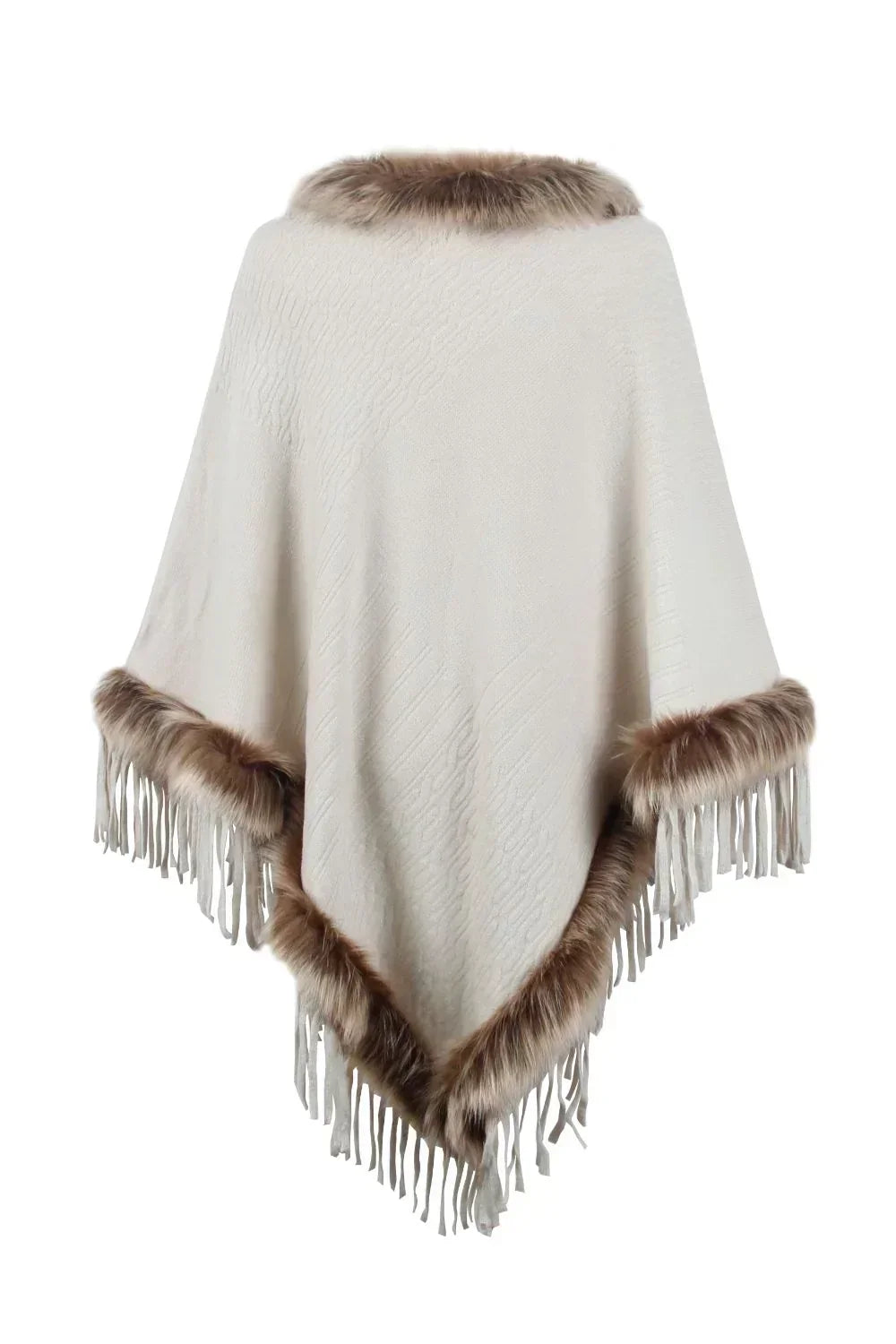 Warm & versatile women's winter poncho, ideal for cozy layering. Fashionable wrap outerwear.