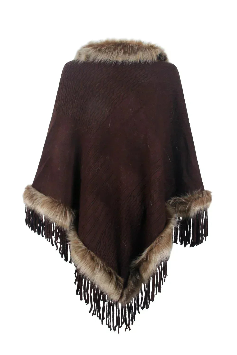 Sophisticated women's elegant winter poncho. Warm, versatile outerwear fashion wrap for ultimate coziness.