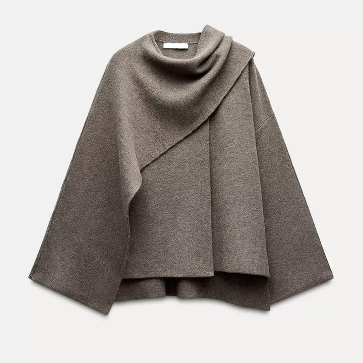 Women's elegant daily wear winter poncho shawl, cozy and chic.