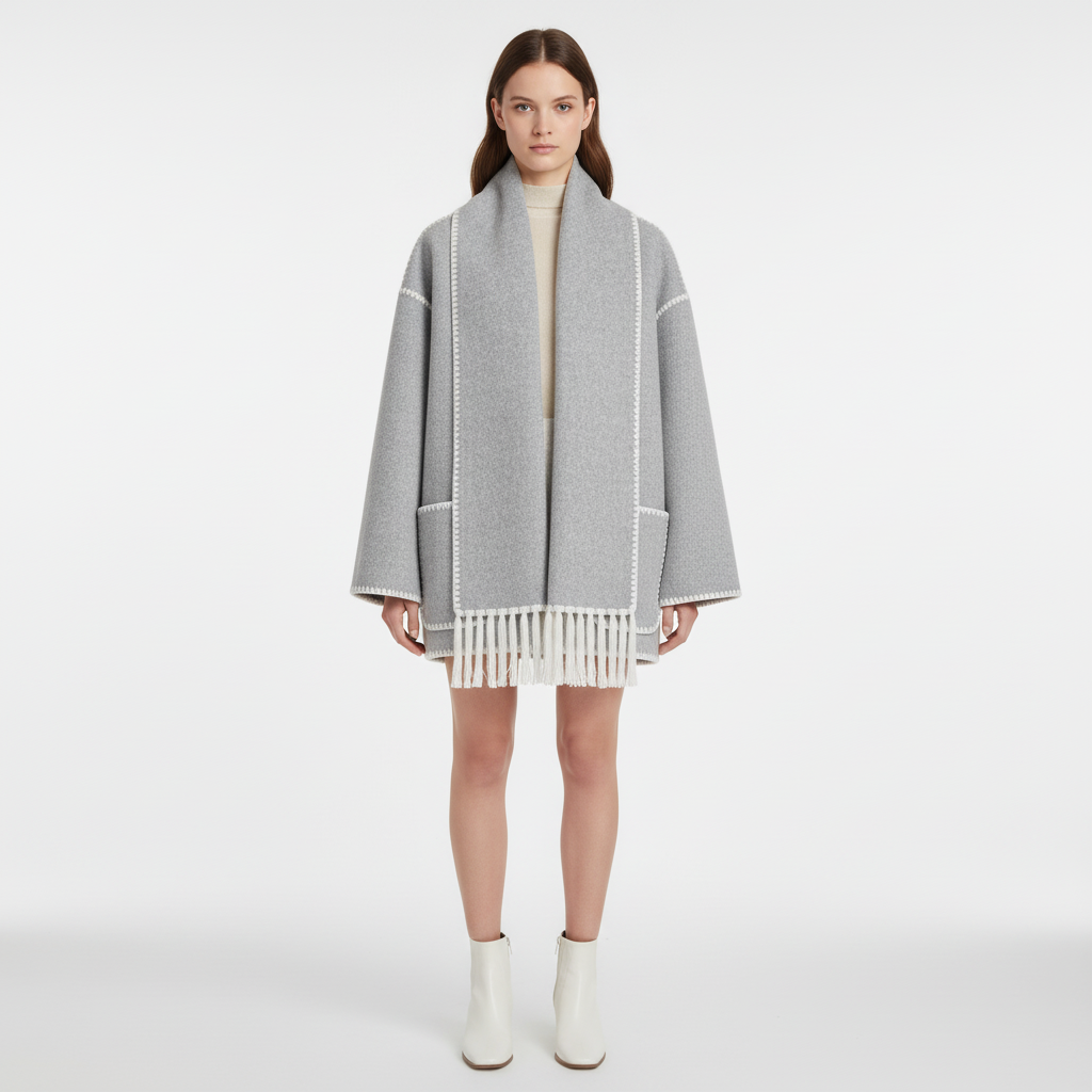 Classic women's wool blend coat, 'Marie' model, offering elegant style and warmth