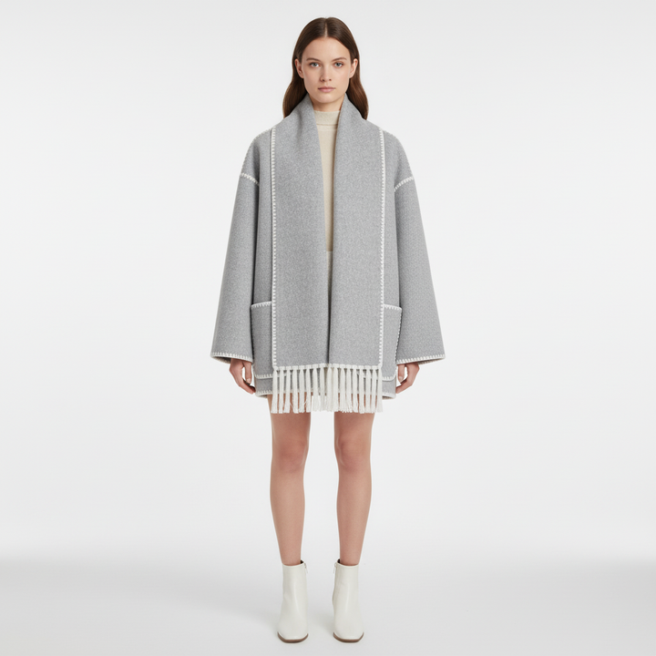 Classic women's wool blend coat, 'Marie' model, offering elegant style and warmth