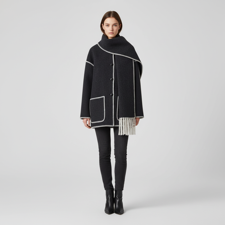 Autumn fashion women's long wool blend coat, a sophisticated and warm outerwear piece