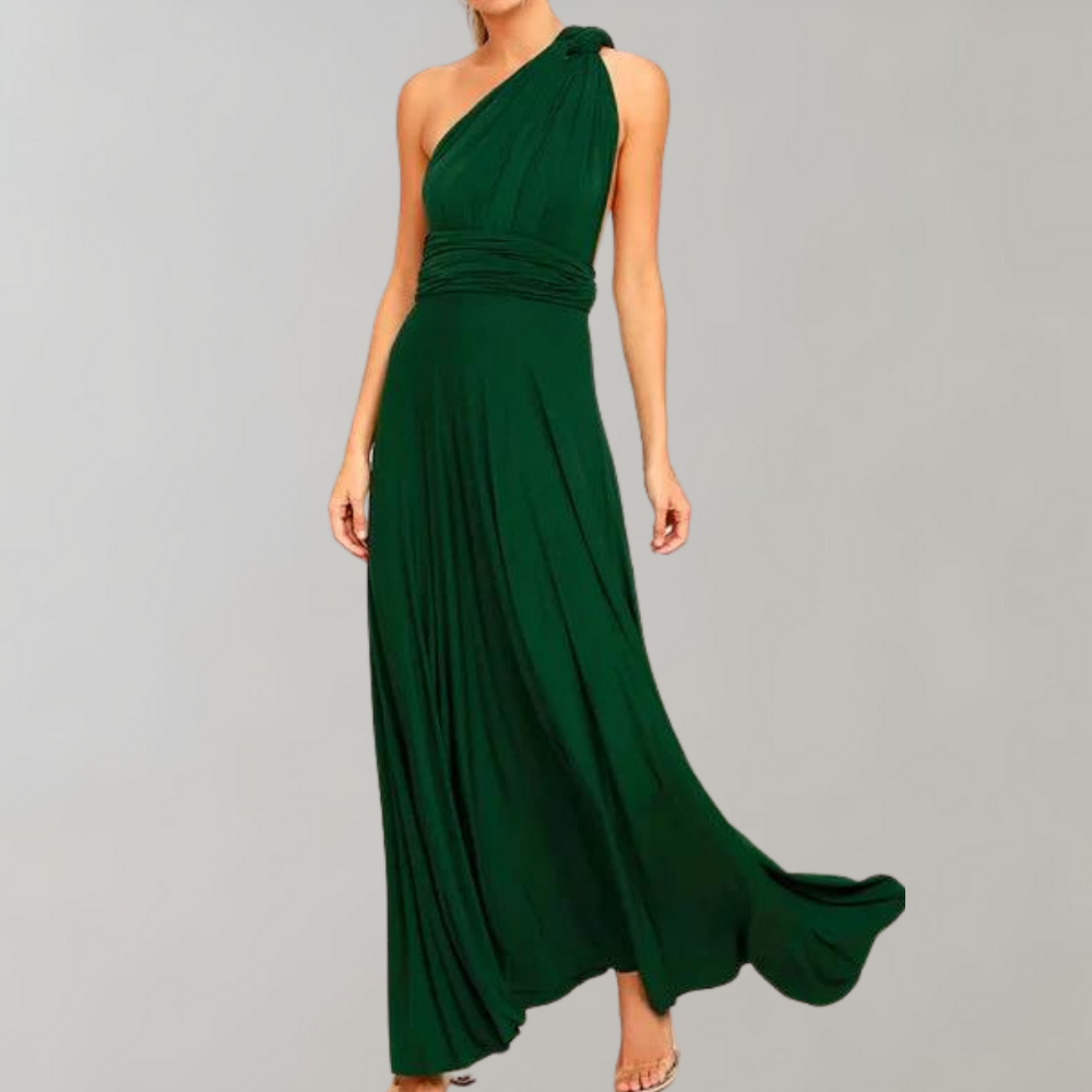 Classic women's wrap dress, elegant and versatile. A long dress suitable for both formal and casual wear.