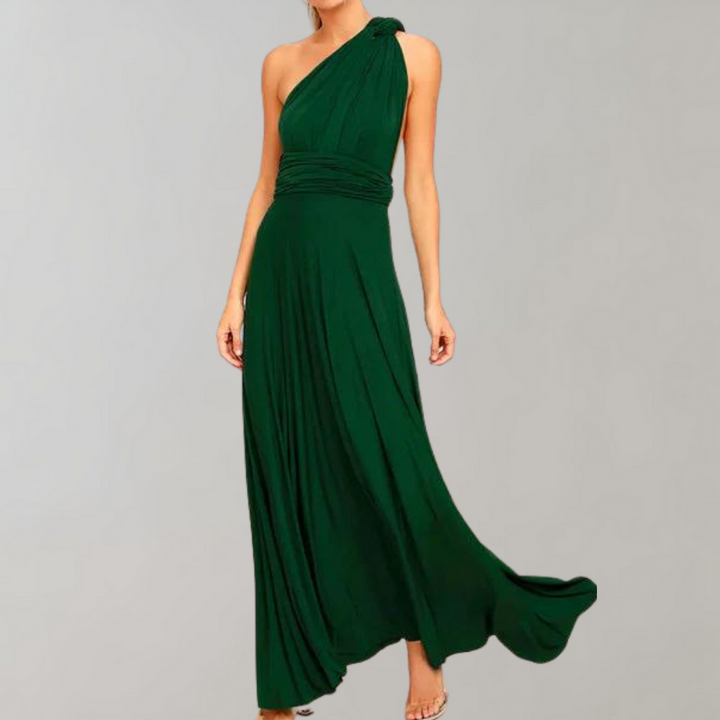 Classic women's wrap dress, elegant and versatile. A long dress suitable for both formal and casual wear.