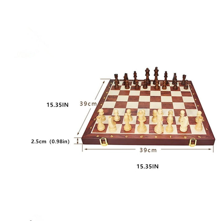Beautiful wooden chess set, a timeless solid wood strategy game that doubles as elegant home decor or a gift.