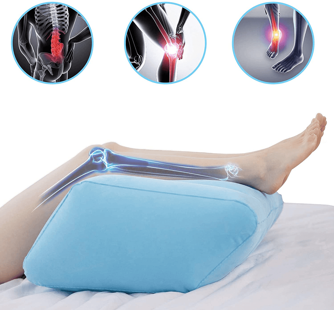 ElevateRest inflatable leg elevation cushion provides comfortable leg support, reduces pain, swelling & improves circulation.