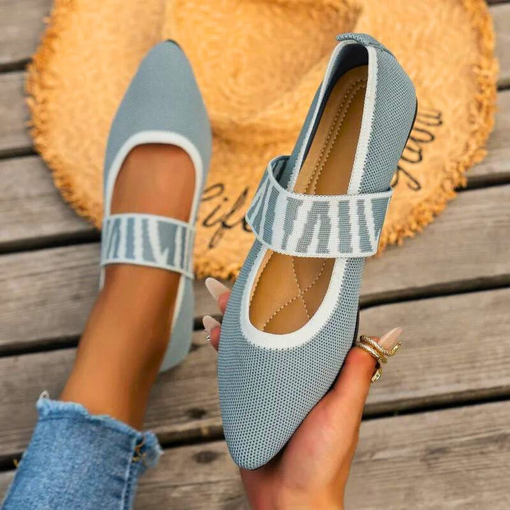 Women's Elira orthopedic comfort flats. Slip-on casual shoes providing all-day support for walking & everyday wear.