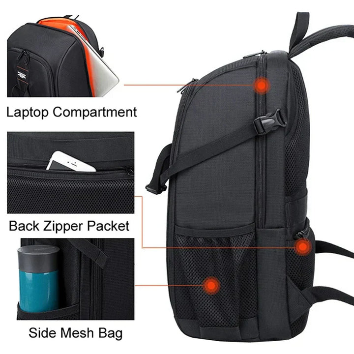 Elric waterproof camera backpack, ergonomically designed for comfortable photography travel.