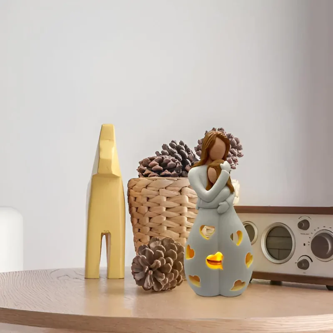 Heartwarming "EternalBond" mother daughter candle holder, perfect for family love home decor accent.