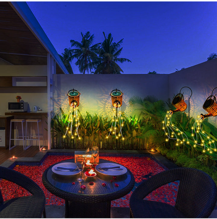 Energy-saving LED solar garden light, casting a beautiful star shower, enhancing any outdoor living space.