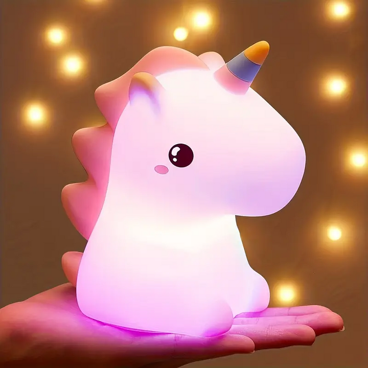 Enchanting unicorn night light for kids' bedrooms, providing a comforting and soothing LED glow for children.