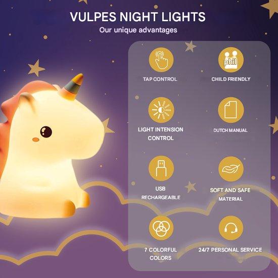 Kids' unicorn night light, designed to bring comforting, soothing light to children's bedrooms for peaceful nights.