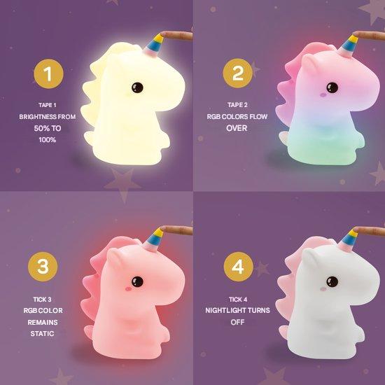 DreamCrest unicorn night light, a charming and comforting LED lamp for kids' bedrooms and nursery, soothing glow.