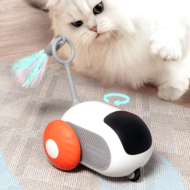 Automatic pet toy for cats, simulating a chase to keep active cats engaged and entertained.