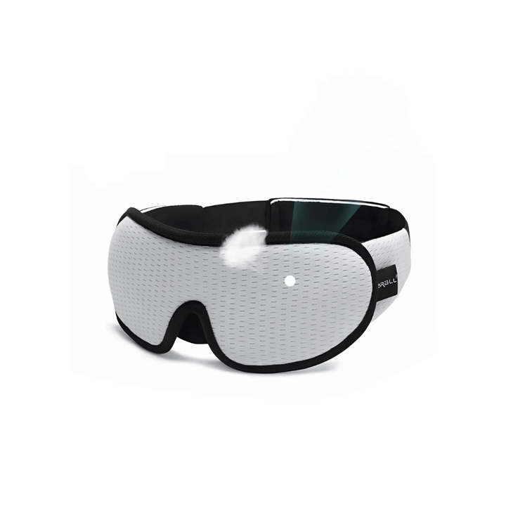 Comfortable travel sleep mask, 3D contoured design, breathable fabric.