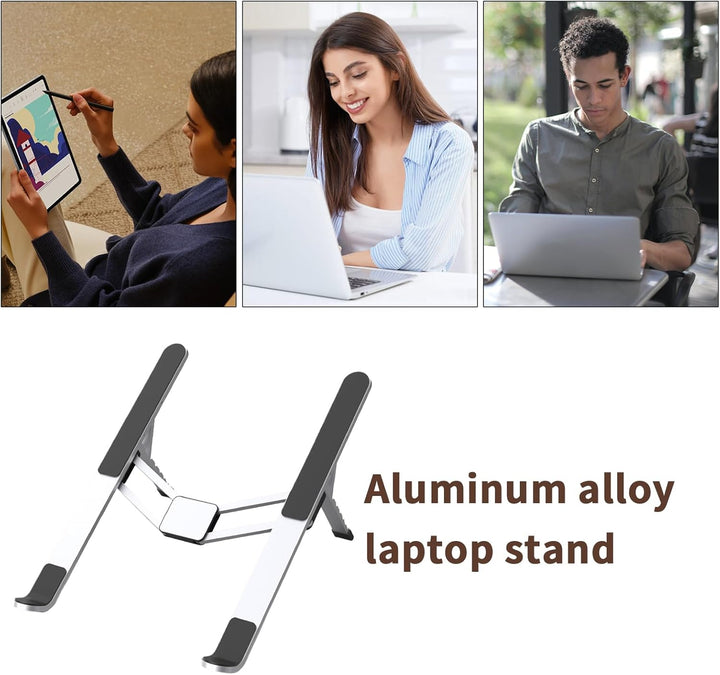 Adjustable laptop stand with ventilation holes, ideal for cooling notebooks, office & home use