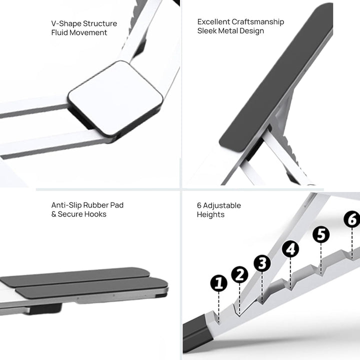 Ergonomic desktop organizer, adjustable laptop riser for comfortable typing and better screen view
