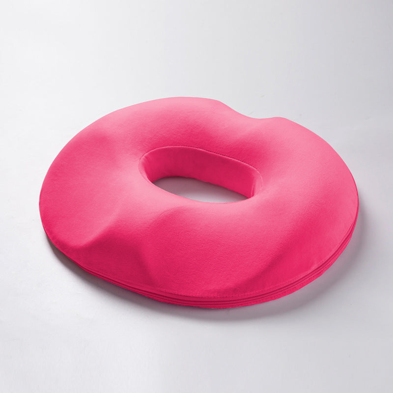 Unisex ergonomic donut seat cushion with memory foam for tailbone pain relief & coccyx support.