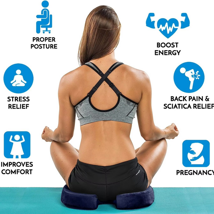 Versatile ergonomic gel memory foam seat cushion for office, car, & home. Enhances comfort & corrects posture.