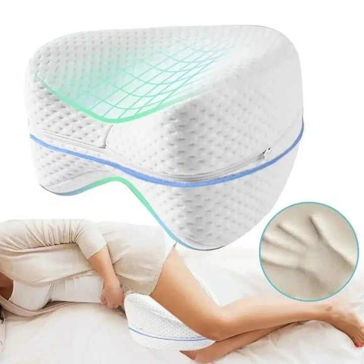 Comfort leg cushion offering sciatica & back pain relief. Ergonomic design for hip, knee, and joint support.