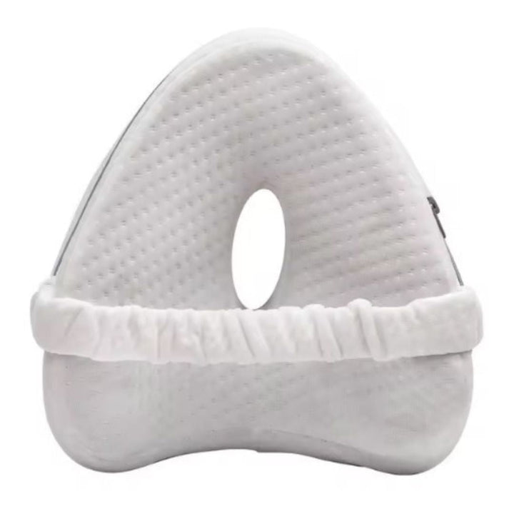 Versatile memory foam leg rest. Supports hips, knees & joints for back pain relief, comfort & improved sleep quality.