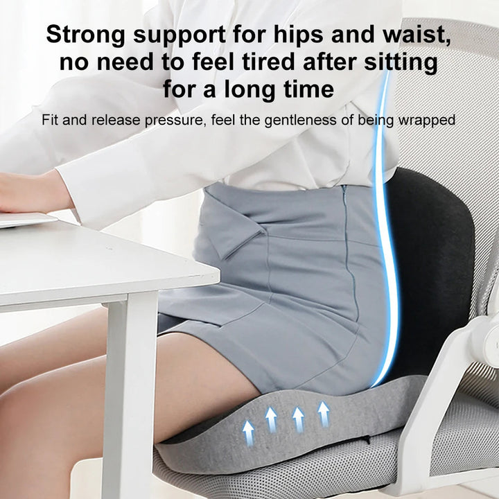 Enhance your sitting comfort with an ergonomic memory foam lumbar support cushion, great for back pain & posture.