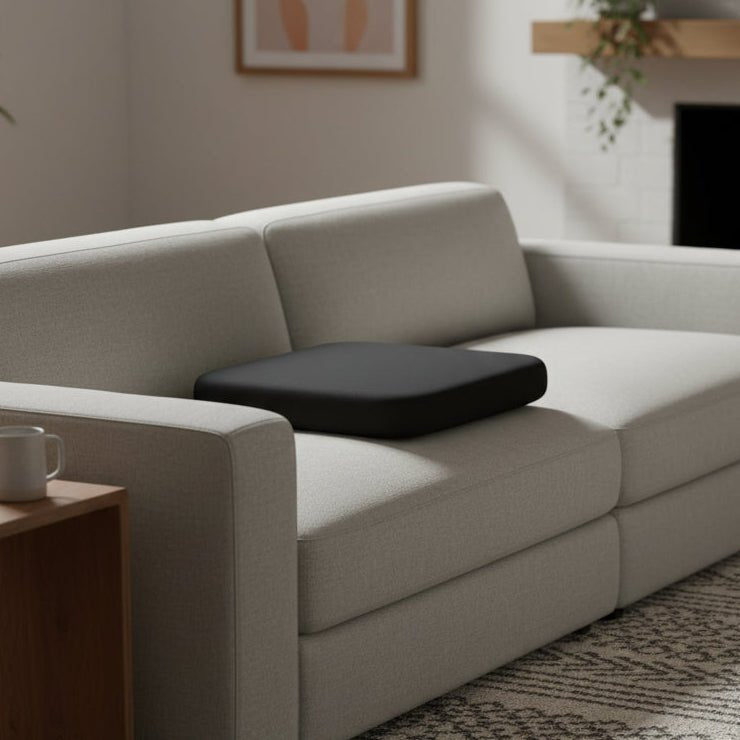 Washable, portable ergonomic seat support cushion with a non-slip base for versatile daily use.