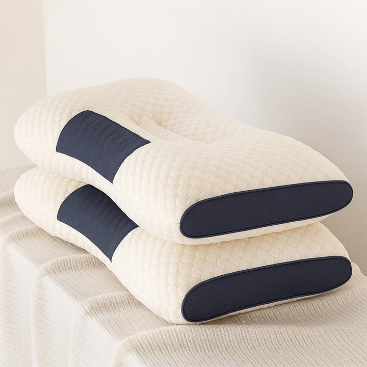 Unisex ergonomic orthopedic pillow with a soft, washable cover, offering comfortable neck & back support for sleep.