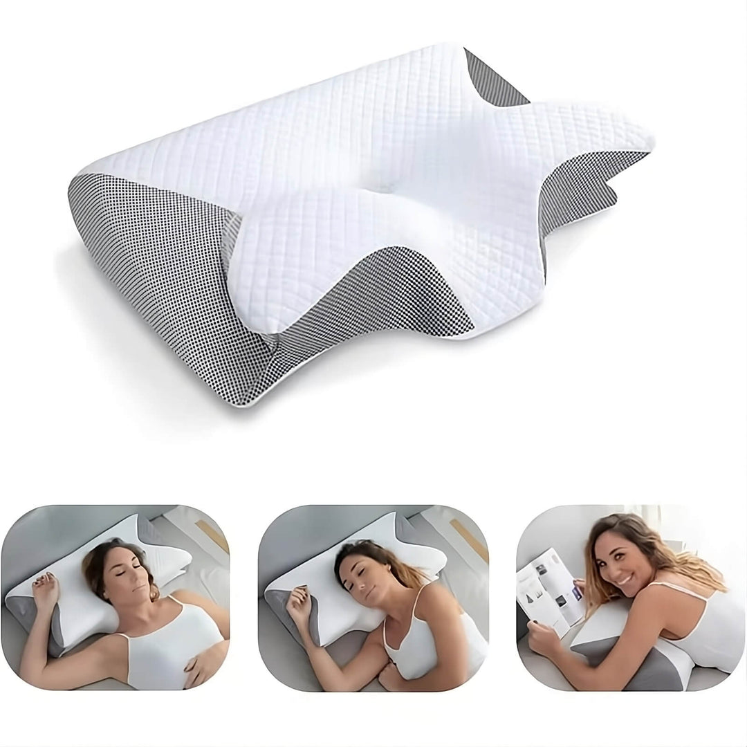 Neck pain relief ergonomic orthopedic memory foam pillow for spinal alignment.
