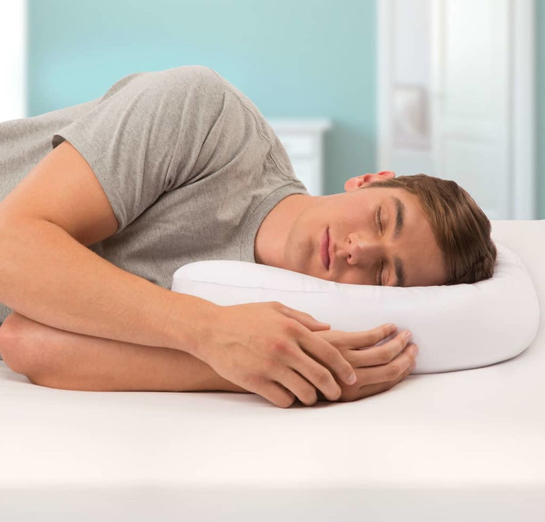 Ergonomic orthopedic pillow for neck & back pain relief, promoting sleep health and comfort.