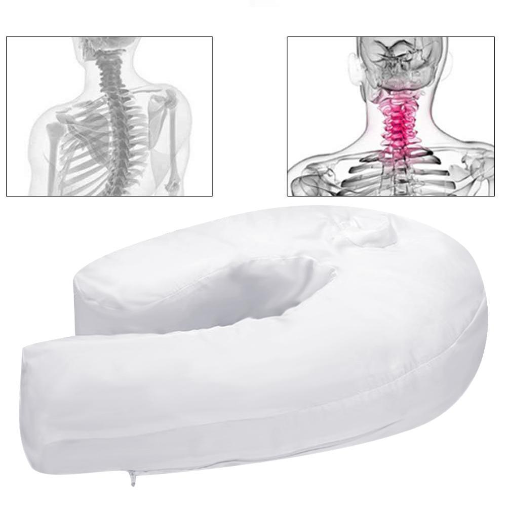 Premium orthopedic pillow for comprehensive neck & back pain relief, suitable for all sleep positions.
